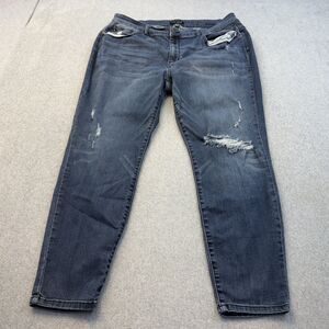 Judy Blue Jeans Women 18W Blue Distressed High Rise Skinny Fit Stretchy